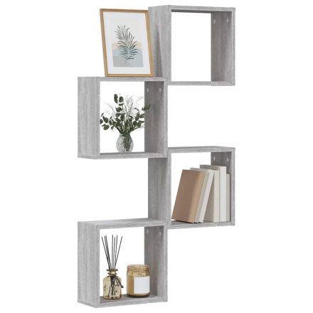 vidaXL 4 db szürke sonoma fali kockapolc 30 x 15 x 30 cm