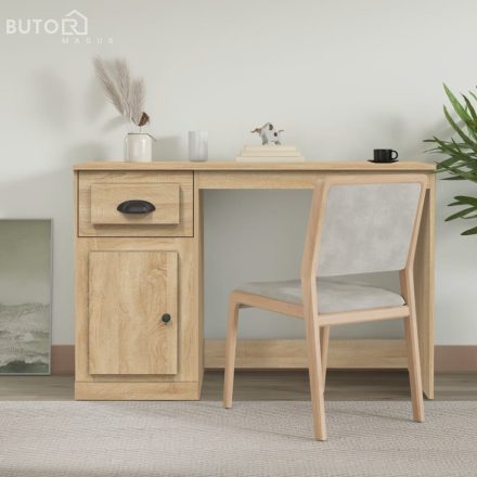 vidaXL sonoma tölgy színű szerelt fa íróasztal fiókkal 115x50x75 cm