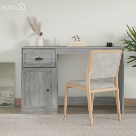 vidaXL szürke sonoma színű szerelt fa íróasztal fiókkal 115x50x75 cm