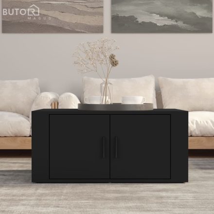 vidaXL fekete szerelt fa dohányzóasztal 80 x 50 x 36 cm