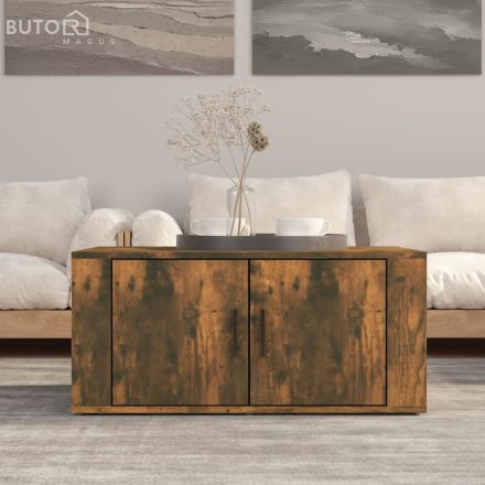 vidaXL füstös tölgy színű szerelt fa dohányzóasztal 80 x 50 x 36 cm