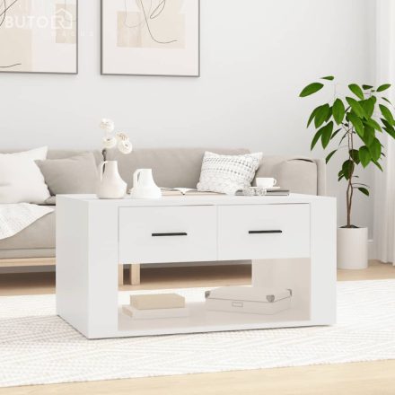 vidaXL fehér szerelt fa dohányzóasztal 80 x 50 x 40 cm