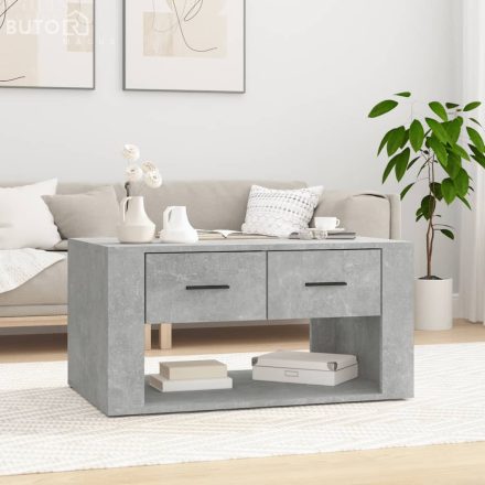 vidaXL betonszürke szerelt fa dohányzóasztal 80x50x40 cm