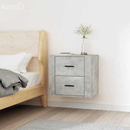 vidaXL betonszürke falra szerelhető éjjeliszekrény 50 x 36 x 47 cm