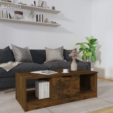 vidaXL füstös tölgy színű szerelt fa dohányzóasztal 102 x 50 x 36 cm
