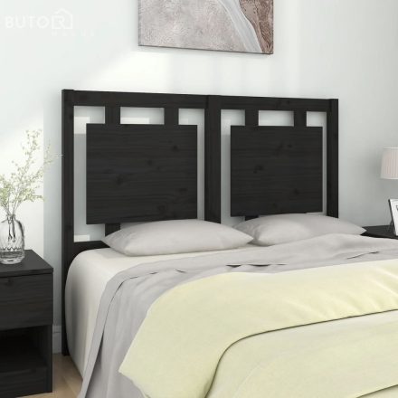 vidaXL fekete tömör fenyőfa ágyfejtámla 125,5 x 4 x 100 cm