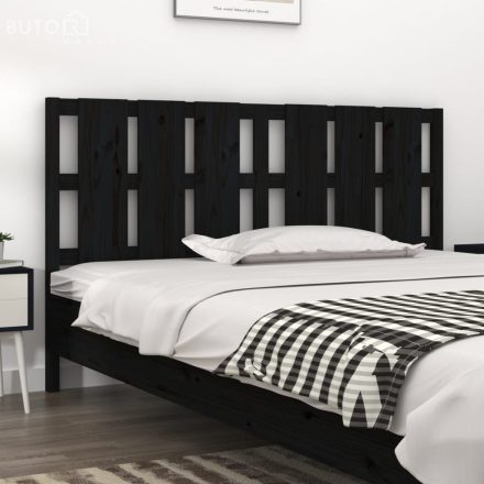 vidaXL fekete tömör fenyőfa ágyfejtámla 165,5 x 4 x 100 cm
