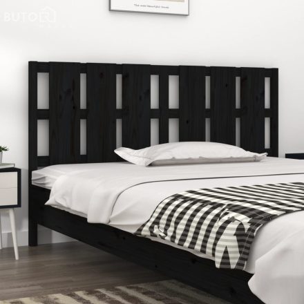 vidaXL fekete tömör fenyőfa ágyfejtámla 185,5 x4x100 cm