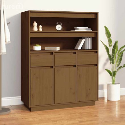 vidaXL mézbarna tömör fenyőfa magasszekrény 89x40x116,5 cm