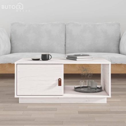 vidaXL fehér tömör fenyőfa dohányzóasztal 80 x 50 x 35,5 cm