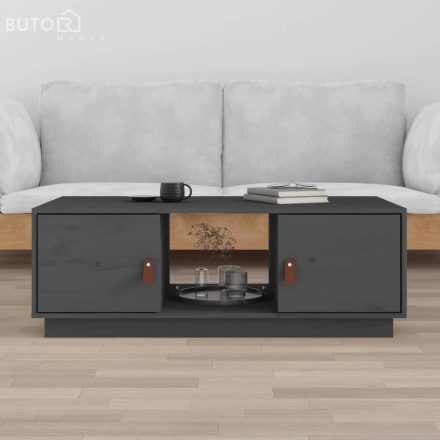 vidaXL szürke tömör fenyőfa dohányzóasztal 100 x 50 x 35 cm
