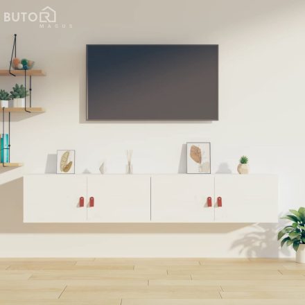 vidaXL 2 db fehér tömör fenyőfa faliszekrény 80 x 30 x 30 cm
