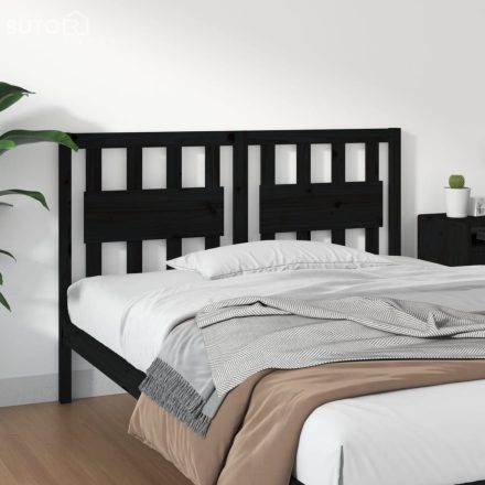 vidaXL fekete tömör fenyőfa ágyfejtámla 125,5 x 4 x 100 cm