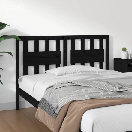 vidaXL fekete tömör fenyőfa ágyfejtámla 145,5 x 4 x 100 cm