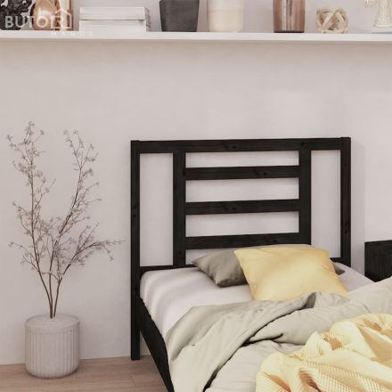 vidaXL fekete tömör fenyőfa ágyfejtámla 106 x 4 x 100 cm