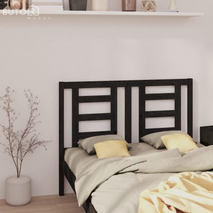 vidaXL fekete tömör fenyőfa ágyfejtámla 146 x 4 x 100 cm