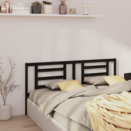 vidaXL fekete tömör fenyőfa ágyfejtámla 206 x 4 x 100 cm