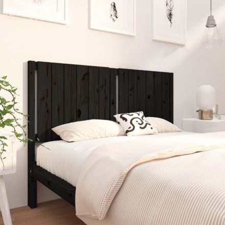 vidaXL fekete tömör fenyőfa ágyfejtámla 145,5 x 4 x 100 cm