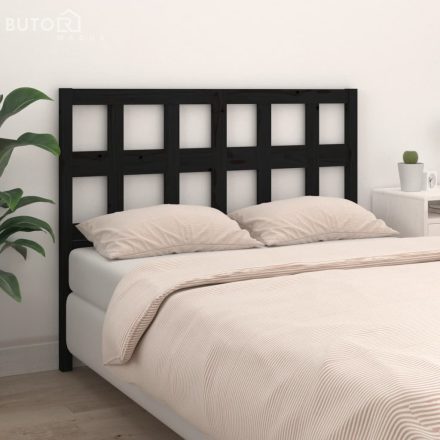 vidaXL fekete tömör fenyőfa ágyfejtámla 185,5x4x100 cm