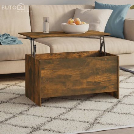 vidaXL füstös tölgy színű szerelt fa dohányzóasztal 102x55,5x52,5 cm