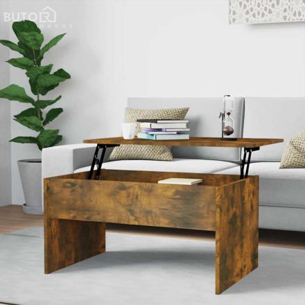 vidaXL füstös tölgy színű szerelt fa dohányzóasztal 80x50,5x41,5 cm