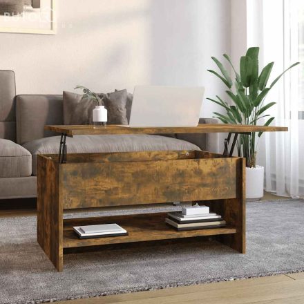 vidaXL füstös tölgy színű szerelt fa dohányzóasztal 80 x 50 x 40 cm