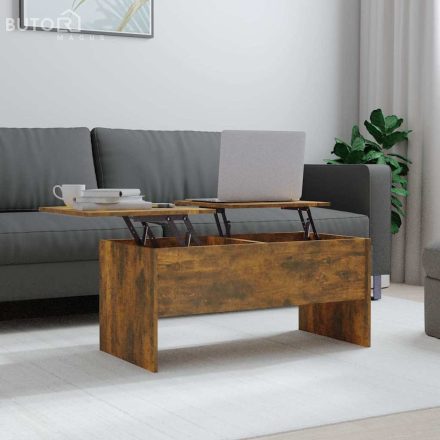 vidaXL füstös tölgy színű szerelt fa dohányzóasztal 102x50,5x46,5 cm