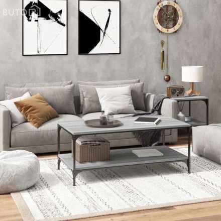 vidaXL szürke sonoma színű szerelt fa dohányzóasztal 80 x 50 x 40 cm