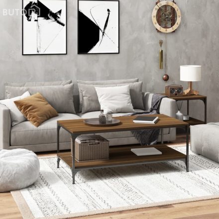 vidaXL barna tölgyszínű szerelt fa dohányzóasztal 80 x 50 x 40 cm