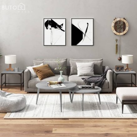 vidaXL 2 db szürke sonoma színű szerelt fa kisasztal 40x40x35 cm