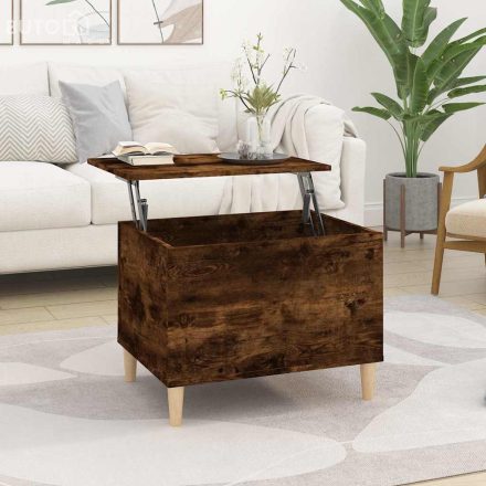 vidaXL füstös tölgy színű szerelt fa dohányzóasztal 60x44,5x45 cm