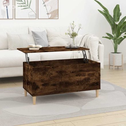 vidaXL füstös tölgy színű szerelt fa dohányzóasztal 90 x 44,5 x 45 cm