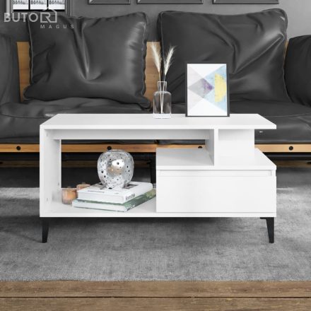 vidaXL fehér szerelt fa dohányzóasztal 90x49x45 cm