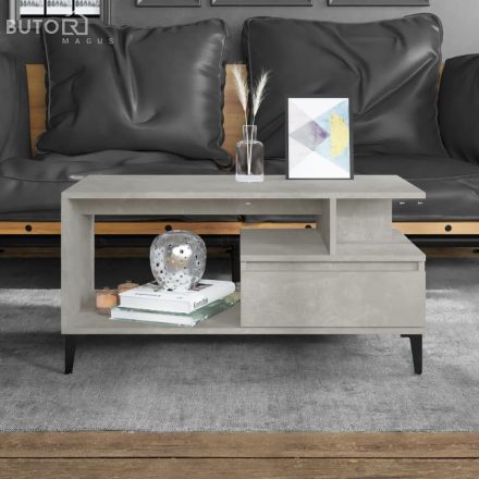 vidaXL betonszürke szerelt fa dohányzóasztal 90x49x45 cm