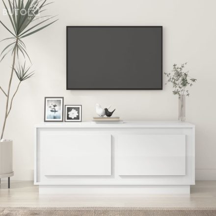 vidaXL magasfényű fehér szerelt fa dohányzóasztal 102 x 50 x 44 cm