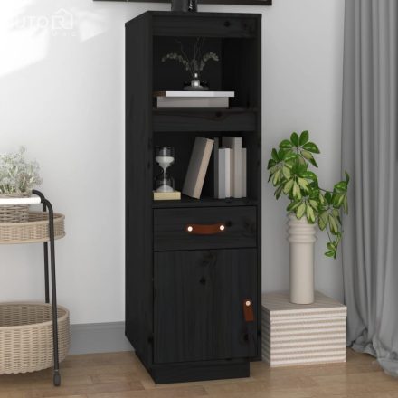 vidaXL sötéts tömör fenyőfa magasszekrény 34 x 40 x 108,5 cm