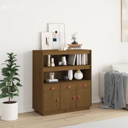 vidaXL mézbarna tömör fenyőfa magasszekrény 100 x 40 x 108,5 cm