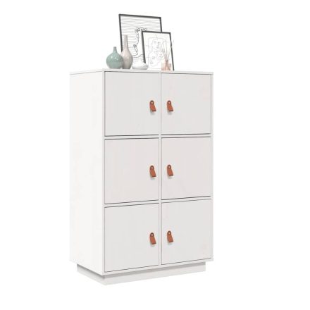 vidaXL fehér tömör fenyőfa magasszekrény 34 x 40 x 108,5 cm