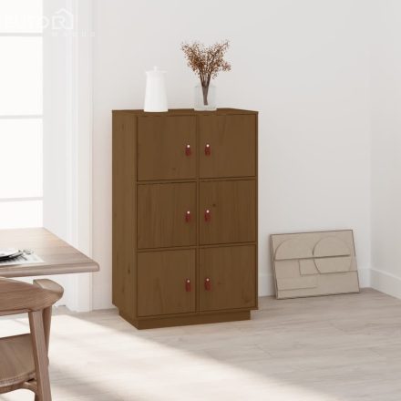 vidaXL mézbarna tömör fenyőfa magasszekrény 67 x 40 x 108,5 cm