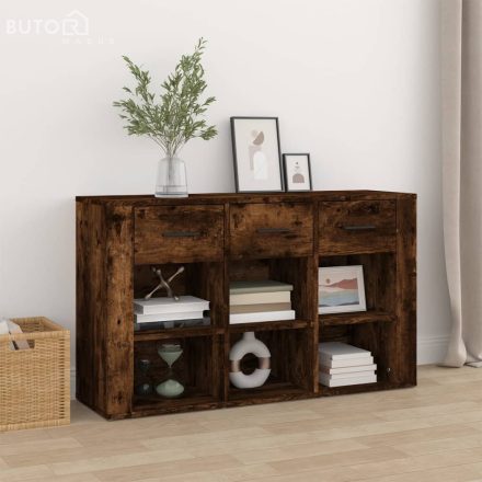 vidaXL füstös tölgy színű szerelt fa tálalószekrény 100x30x59,5 cm