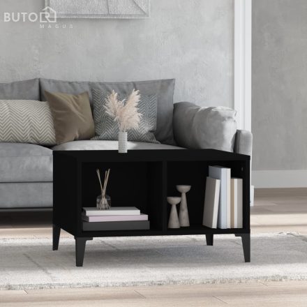 vidaXL fekete szerelt fa dohányzóasztal 60x50x36,5 cm