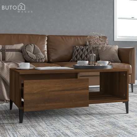 vidaXL barna tölgyszínű szerelt fa dohányzóasztal 90x50x36,5 cm