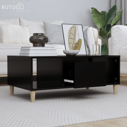 vidaXL fekete szerelt fa dohányzóasztal 90x50x36,5 cm