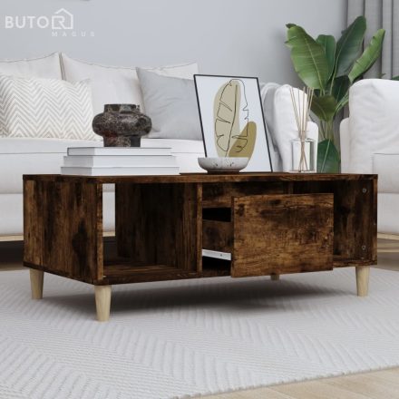vidaXL füstös tölgy színű fatermék dohányzóasztal 90x50x36,5 cm