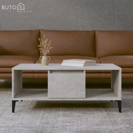 vidaXL betonszürke szerelt fa dohányzóasztal 90x50x36,5 cm