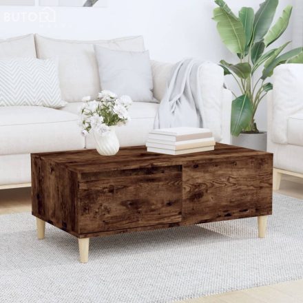 vidaXL füstös tölgy színű fatermék dohányzóasztal 90x50x36,5 cm
