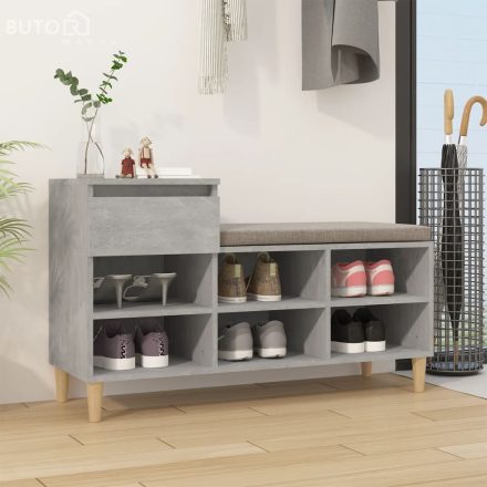 vidaXL betonszürke szerelt fa cipőszekrény 102x36x60 cm