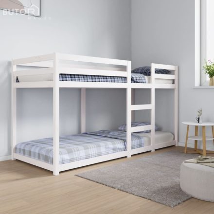 vidaXL fehér tömör fenyőfa emeletes ágy 80 x 200 cm