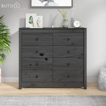 vidaXL szürke tömör fenyőfa kisszekrény 100 x 40 x 90 cm