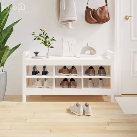 vidaXL fehér tömör fenyőfa előszoba pad 110 x 40 x 60 cm